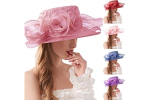 Hats for Women Fashionable Tea Party Fascinators Ladies Flower Church Bowler Hat Easter Outfits