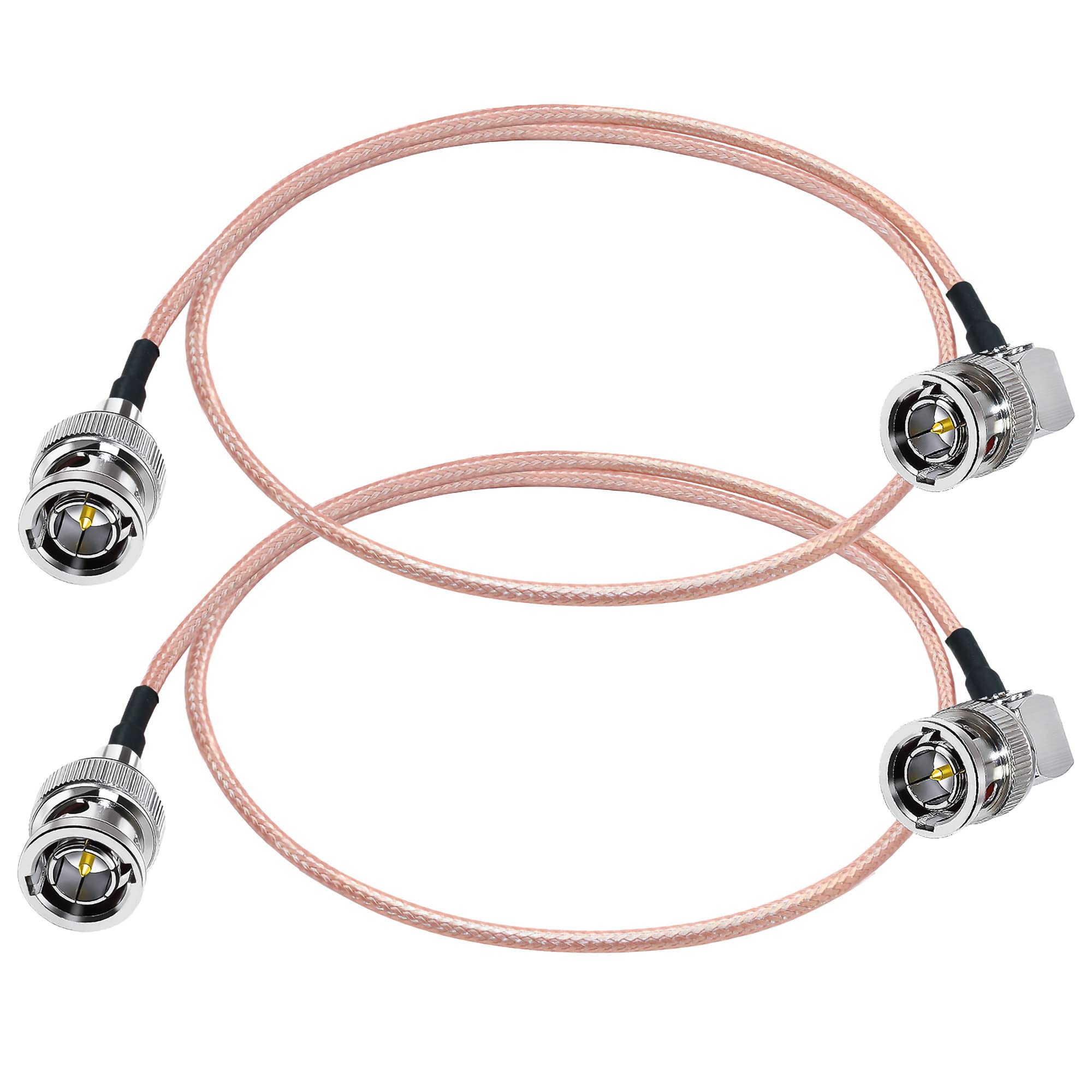 TUOLNK BNC Male to BNC Male Right Angle 75ohm HD-SDI Extension Assembly Cable - 20inch (50cm) Supports 4K 8K SDI Video