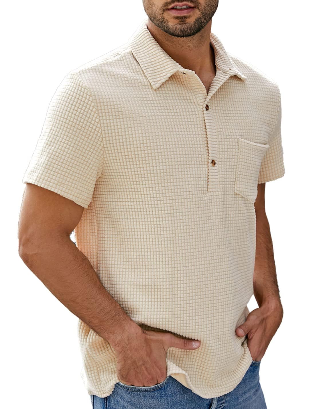 Short Sleeve Corduroy Polo Shirt & Corduroy Shorts