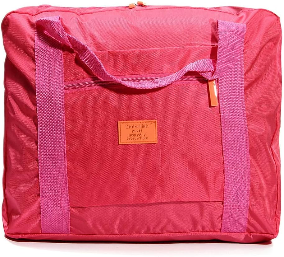 Rose Color Durable Portable Travel Bag Nylon Waterproof Storage Bag Organizer For Shoes Clothes Luggage Case High Capacity Suitcase Tote