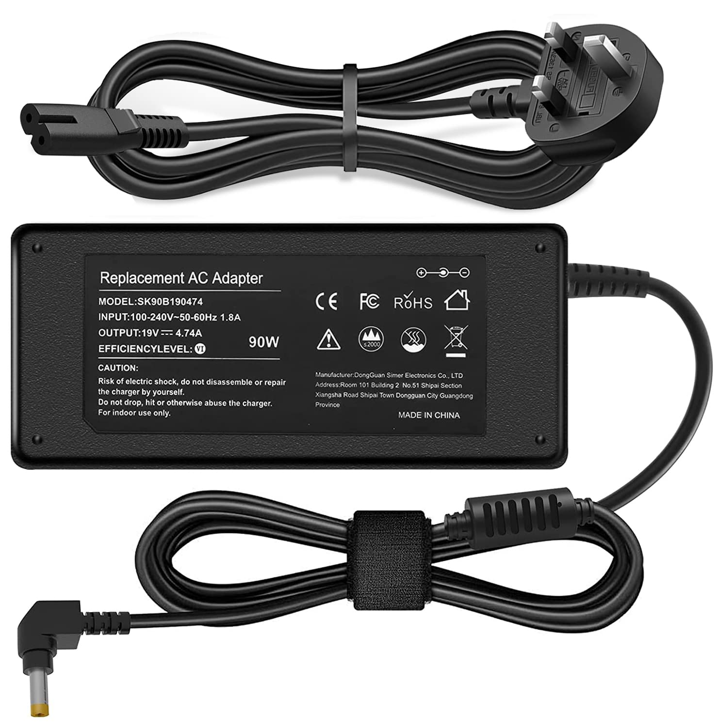 90W AC Adapter Charger for Toshiba PA3714U-1ACA PA3822U-1ACA PA3917U-1ACA Satellite C50 C55 C55D C55DT C75 C75D C650D C655D C850D C855 C855D C875D C55-B5240X Asus X502CA X550C X550CA X550Z X550ZA