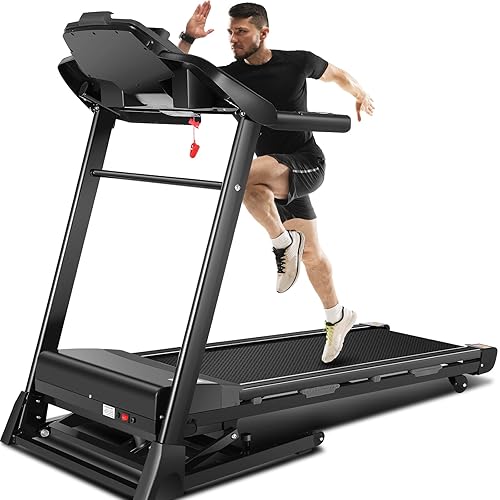ANCHEER Treadmill with Automatic Incline, Quiet Treadmill
