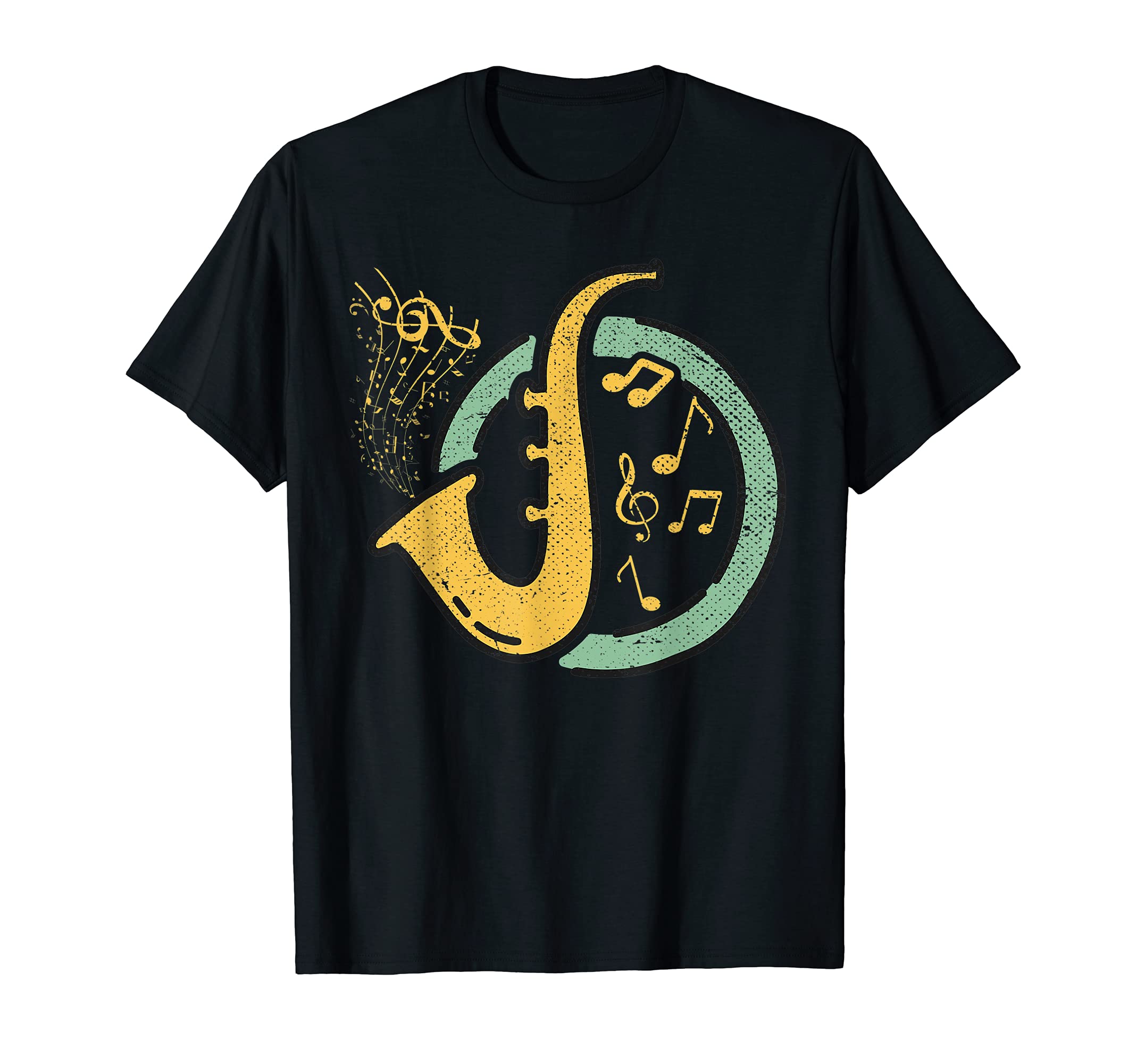 Treble Clef Music Notes Saxophonist Sax Jazz Saxophone T-Shirt