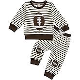 Mubineo Toddler Baby Boy Clothes Football Outfits Girl Long Sleeve Sweatshirt Pant Set Infant Fall Winter Newborn Outfit