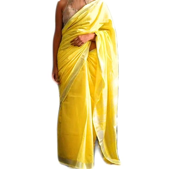 Pink Pure Linen Saree By Govind Handloom