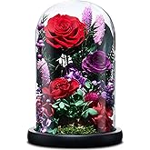 CuteWelt Preserved Roses,Forever Fresh Flowers 7.48in,Gift for Women,Mom,Grandma,Wife,Girlfriend,Sister,and Daughter Perfect for Birthday,Mother’s Day,Valentine’s Day (Mystic Purple2)