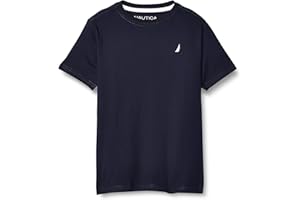 Nautica Boys' Short Sleeve Solid Crew Neck T-Shirt, Soft, Comfortable, Relaxed Fit