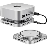 IVANKY Mac mini M6, M5 Pro, M4 Dock, 13-in-1 4K@144Hz Extended Displays | Docking Station Stand for M4Pro , 10Gbps, with M.2 NVMe SSD Enclosure Hub, HDMI, SD/TF, Audio Ports*2, 20W PD Adapter*1