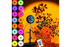 XINJI Sunset Lamp Projector Rainbow Projection Lamp Romantic Led Sunset Projection Light for Party Photo Vlog Background Bedroom (16 Colors)
