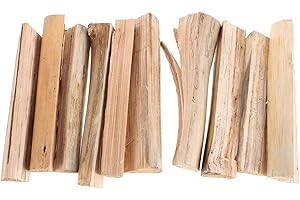 OUNONA Kiln Dried Cedar Firewood Bundle 10Pcs Low Moisture Hardwood Logs for Indoor Fireplace Heating and