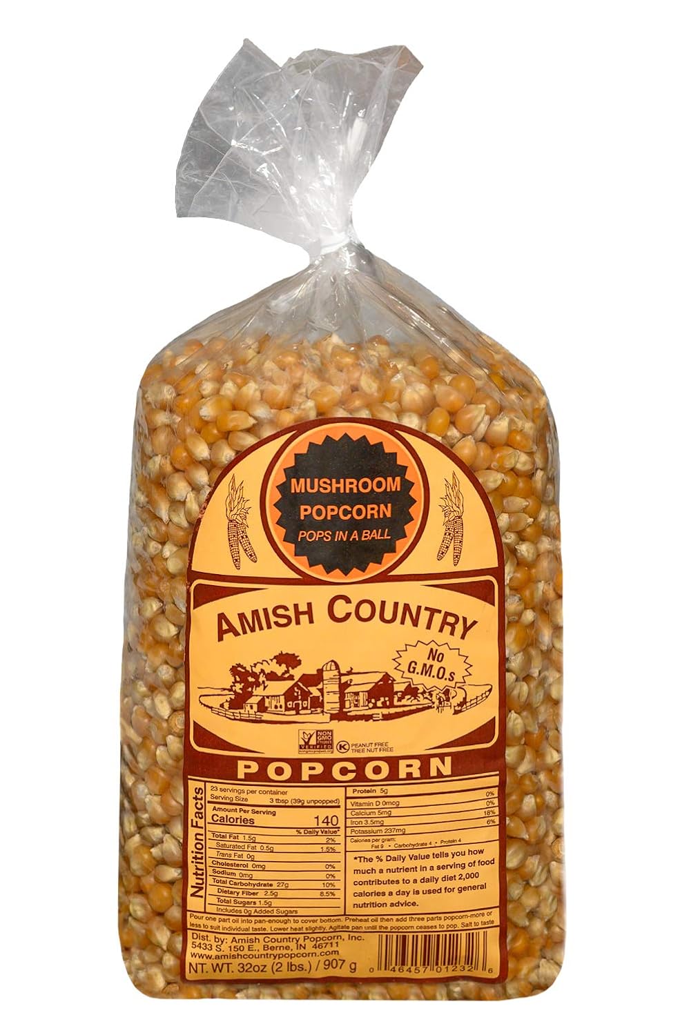 Amish Country Popcorn 2 lb Bag Mushroom Popcorn Kernels