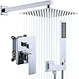 KES Shower System Shower Faucets Sets Complete 10 Inches Rain Shower Head with Handheld Pressure Balance Shower Valve and Tri
