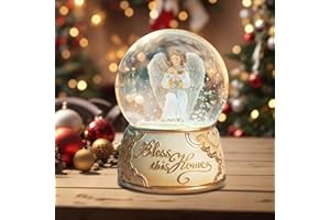 Vipush Christmas Snow Globe - Angel Style Musical Snow Globe with Color Changing Led Lights, Christmas Decorations with Music Box Gifts for Girls Kids, Decorations for Christmas & Birthday