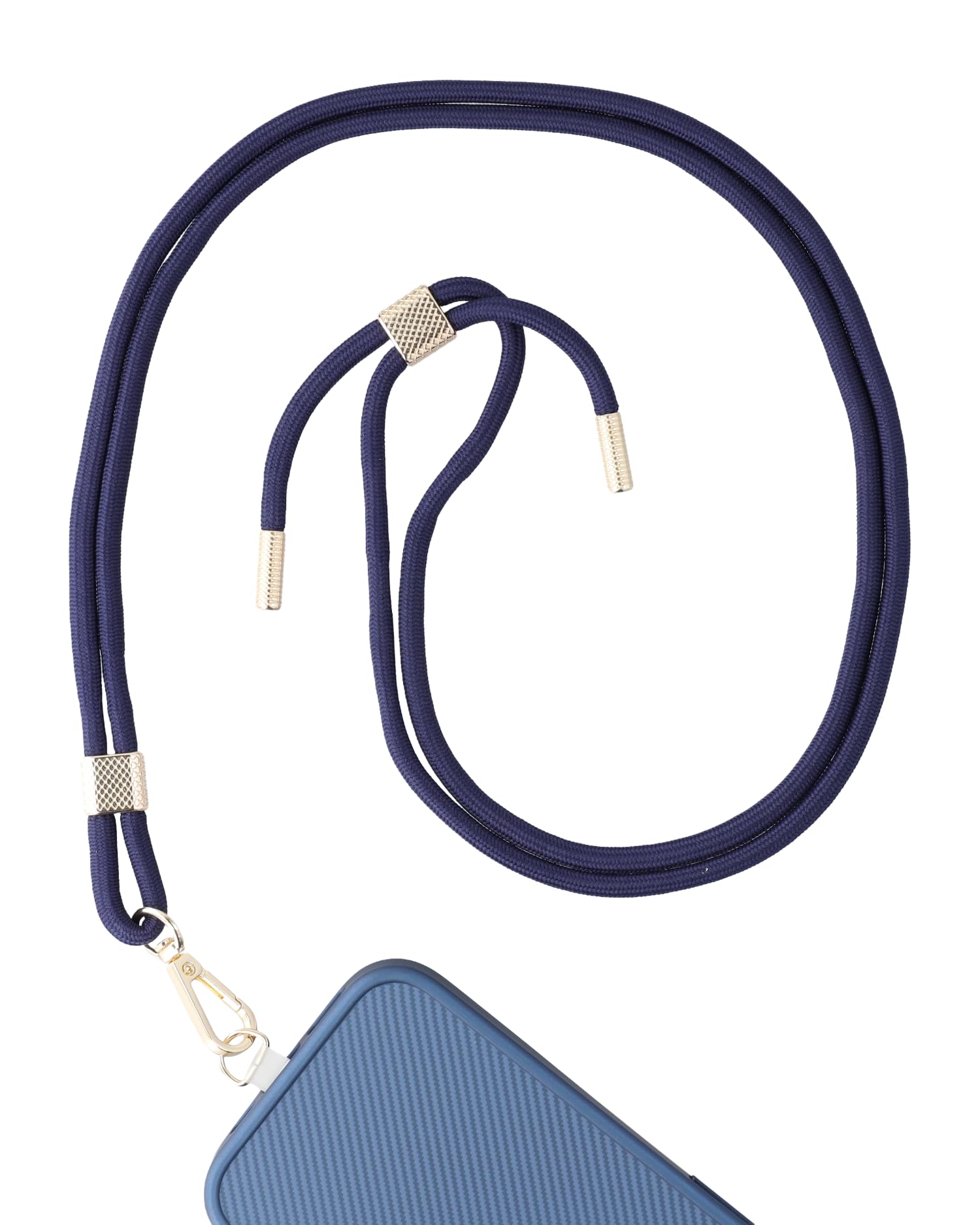 AHABIPERS Phone Neck Lanyard, TPU Phone Patch with Metal Ring, Nylon Crossbody Strap, Adjustable Cell Phone Charm, Compatible with Universal Smart Phone Cases, Nylon Crossbody Landyard - Blue — image 1