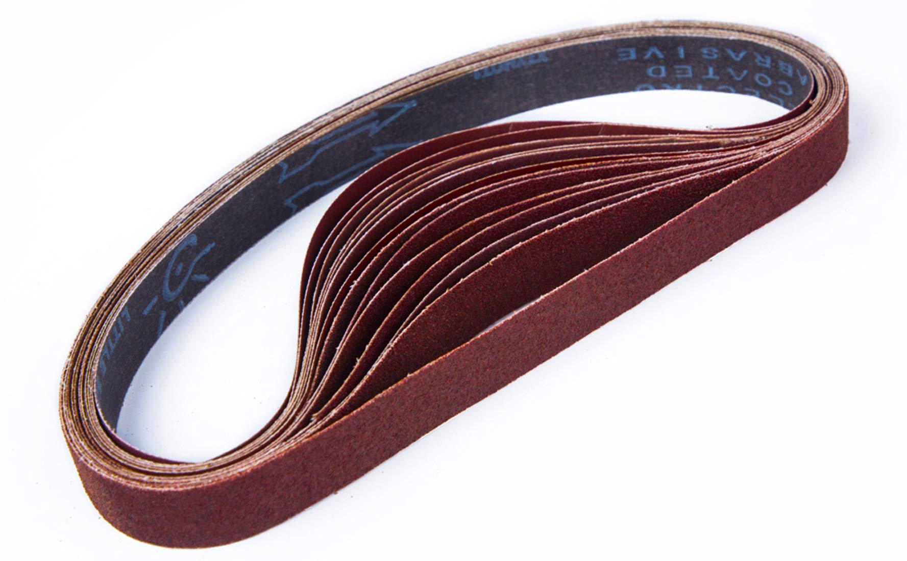 STEBRUAM Sanding Belts 25 x 762 mm,3 Each of 80/120/150/240/400 Mix Grits Belt Sander Sanding Belts, compatble with 762 X 25 Belt Sander for Grinding,Sharpening and Derusting (15 Pack)