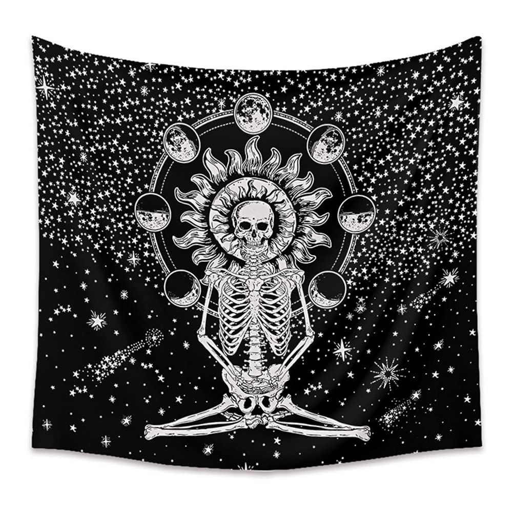 Lichi Skeleton Tapestry, Wall Art Wall Decor Apartment Home Dorm Wall Decorations for Living Room Bedroom Skull Tapestries - 100 * 150cm