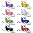Muka 24PCS Mini Canvas Sneaker Keychains, 3" Shoes Key Ring, Festival Decorations for Party - Random Colors