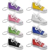 Muka 24PCS Mini Canvas Sneaker Keychains, Random 6 Colors Shoes Key Ring | 6 Colors, Random Colors, festival Decoration, Sneaker Keychain