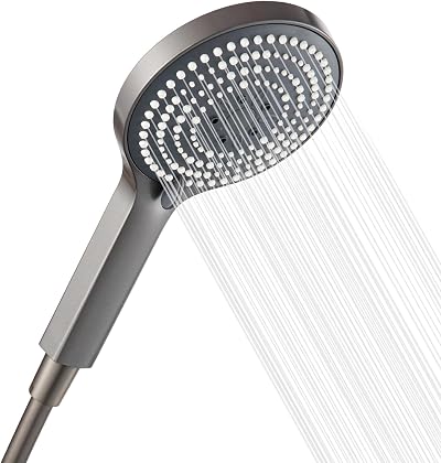 OFFO Shower Head and Hose 1.5m 6 Modes Brushed Black Chrome