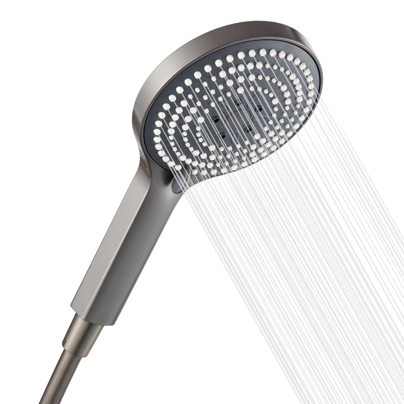 OFFO Shower Head and PVC Hose 1.5m, 6 Modes Handheld Shower Head Large Powerful Boosting Handheld Showerhead for Low Water Pressure ShowerHead,Brushed Black Chrome