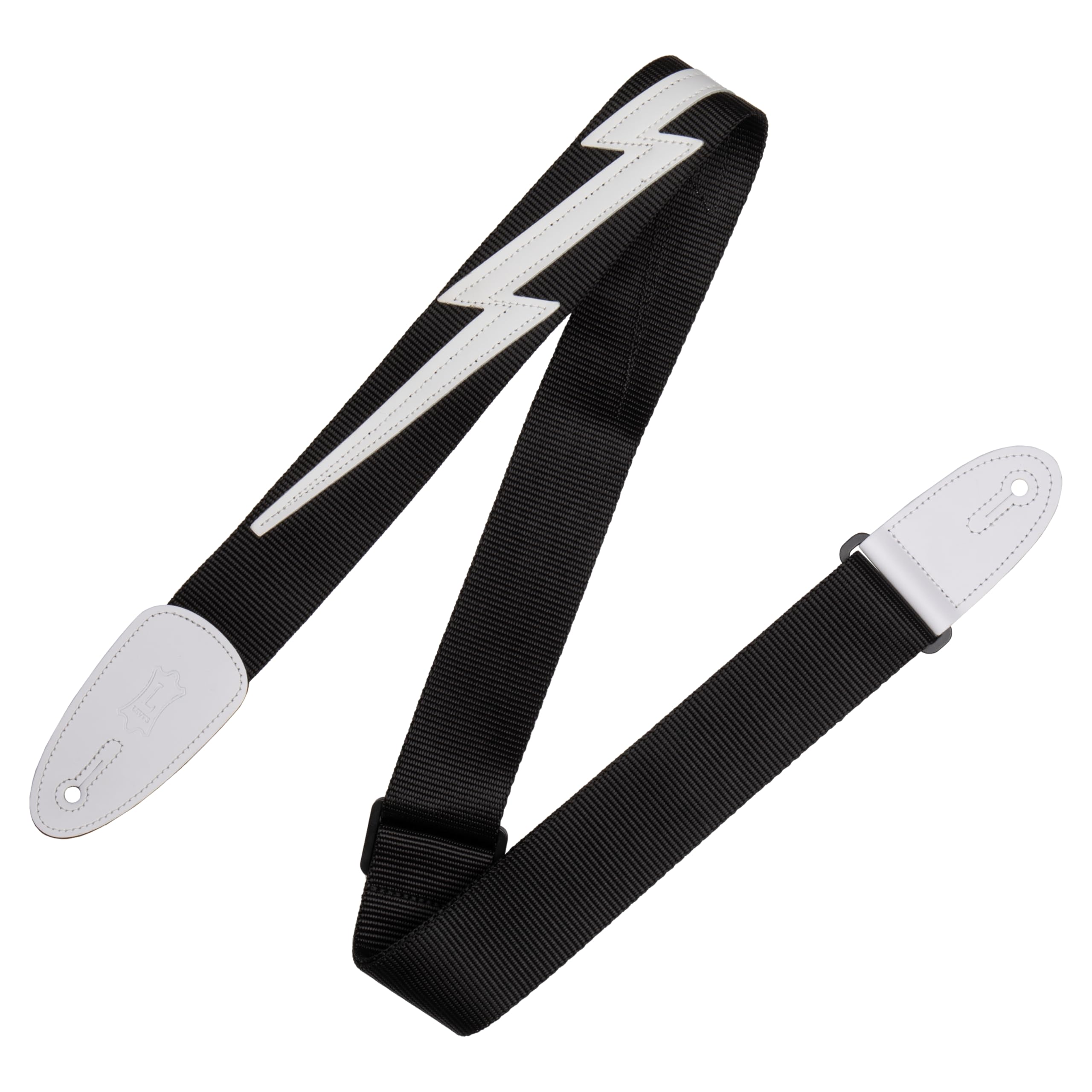 Levy's Leathers DM5-BLK 2-inch Polypropylene Guitar Strap with Lightning Bolt - Black