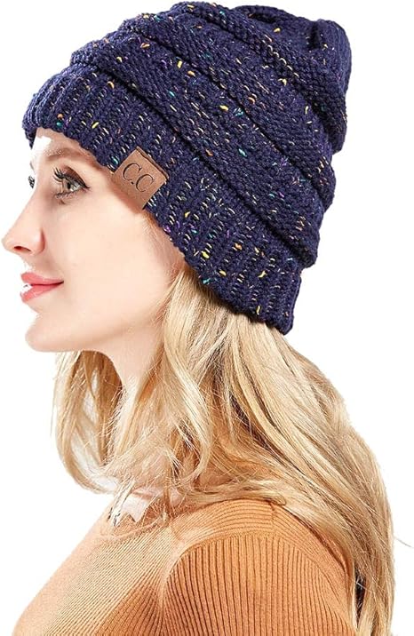 Amazon Co Jp ニット帽 女性のニット帽子chunkyバギー帽子冬のファッションポニーポニーテールハット Mdyjp Color E ブルー Size Freesize ホーム キッチン