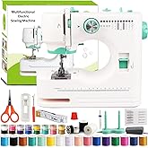 Sewing Machine, Sewing Machine For Beginners, Portable Sewing Machine With 12 Built-In Stitches, 6 Included Feet, Foot Pedal & Complete Accessory Kit, for Home Diy Projects, Crafting