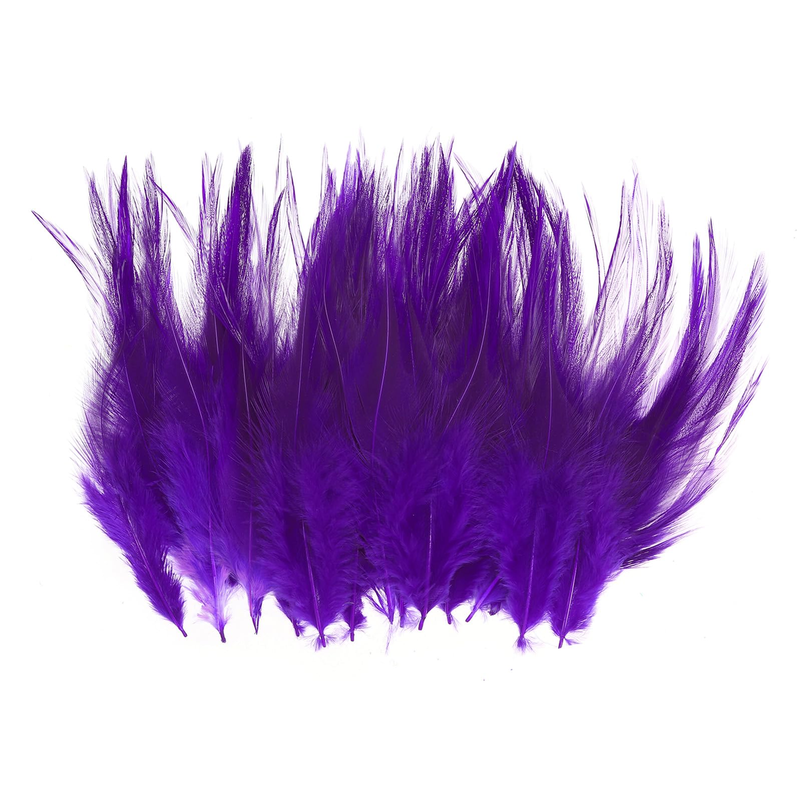PATIKIL Saddle Hackle Rooster Feather 4-6", 100 Pcs Rooster Feathers Loose Hackle Feathers for Dream Catcher Earrings DIY, Purple