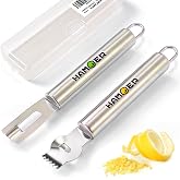 HAMOER Lemon Citrus Zester & Channel Knife 2 Tools set with a storage box | Lemon twist Tool,U-Shaped Stainless Steel Blade,C