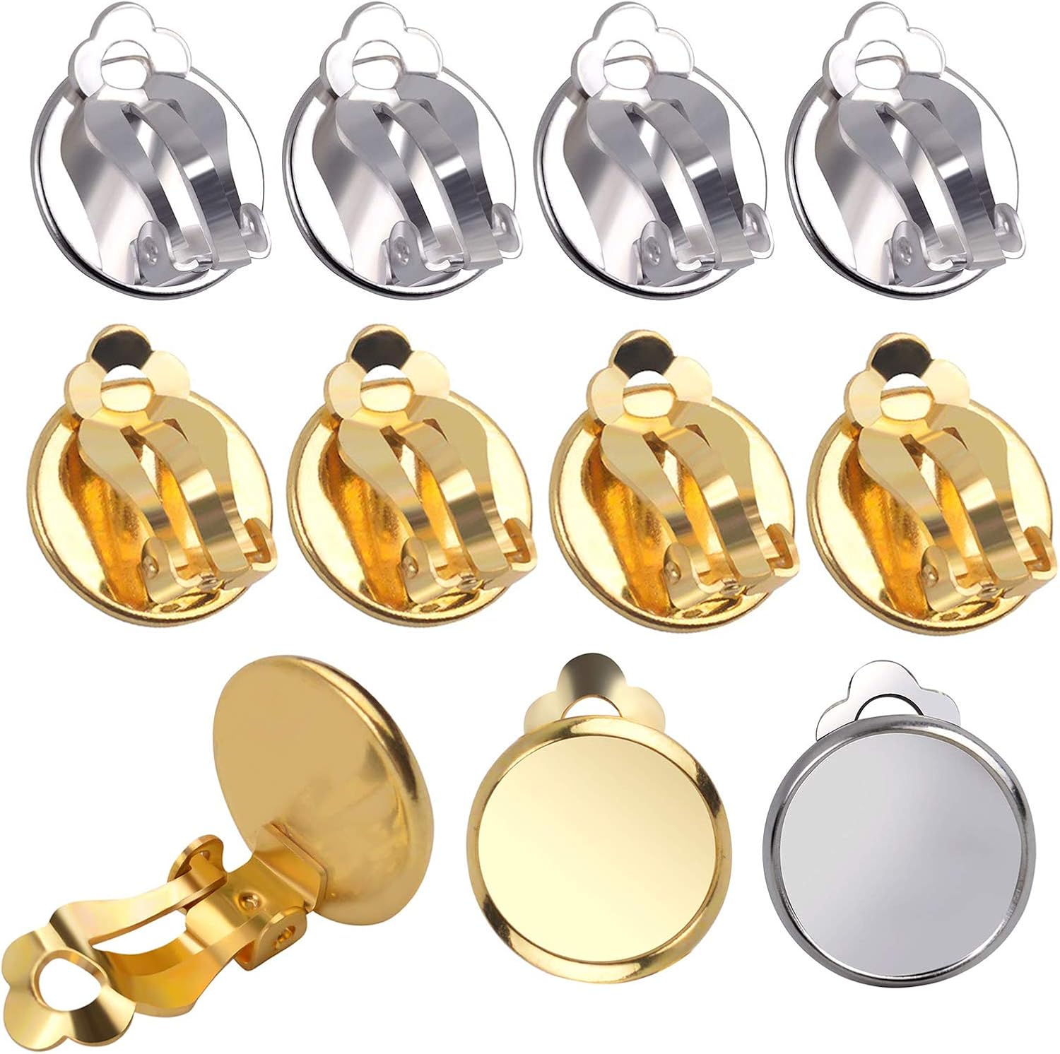 Clipon Earring Findings,Round Tray Earring Clip Converter