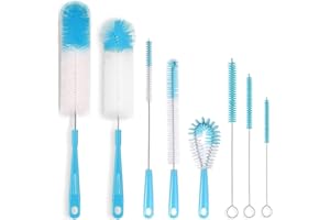 ALINK Bottle Cleaning Brush Set - Long Handle Bottle Cleaner for Washing Narrow Wine/Beer Bottles, Thermos, Hummingbird Feede