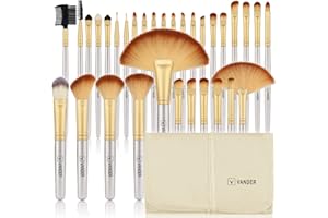 Make up Brushes, VANDER Professional 32pcs Makeup Brush Set, Makeup Brushes Set Foundation Blending Cosmetic Brush Set Kit,Champagne
