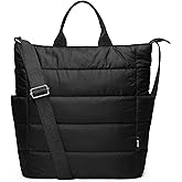 KALIDI Quilted Tote Bag, Puffer Hobo Laptop Bag Anti Splash Crossbody Zipper Shoulder Bag Large Casual Work Daily Women