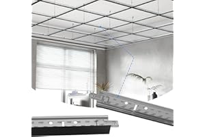 LooYee 75 PCS 24 Inch Cross Tee Drop Ceiling Grid, 2 Ft Galvanized Steel Rust & Fire Resistance Easy Installation, Ideal for Basement Living Room Garage Kitchen Bathroom Black Cover 250 Sq.Ft