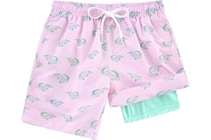 ALISISTER Boys Swim Trunks Compression Liner Swim Shorts Bathing Suit with Boxer Brief Quick Dry Swimwear 7-20T