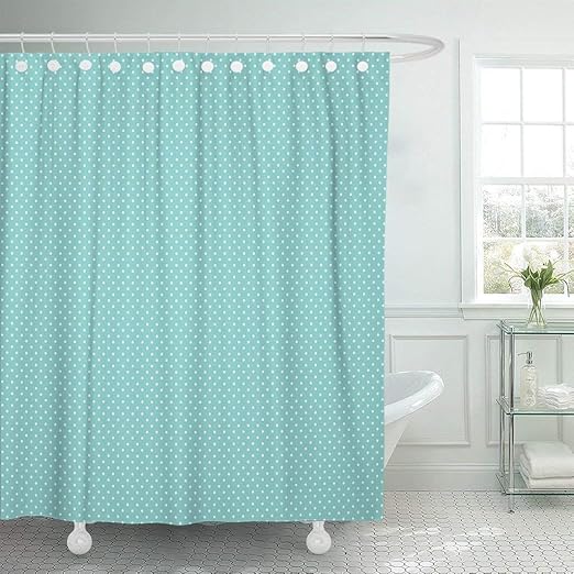 Amazon Com Franala Teal Polkadot White Polka Dot Pattern On