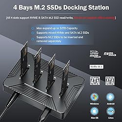 AMZPILOT 4 Bays M.2 NVMe & SATA to USB C Docking
