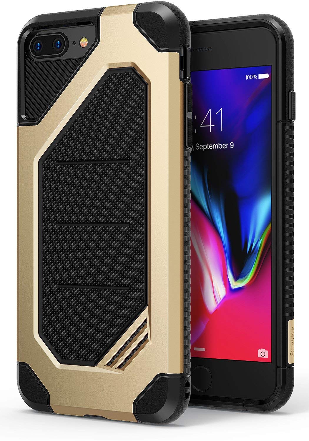 Ringke Max Designed for iPhone 7 Plus Case, iPhone 8 Plus Case Heavy Armor Strength Resistant Protective Phone Cover - Royal Gold