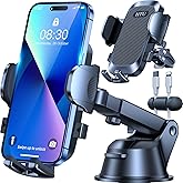[True Military-Grade] Car Phone Holder【2024 Stronger Suction & Clip】 Universal Cell Phone Holder for Car Mount for Dashboard 