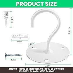 Etoolia Ceiling Hooks for Hanging Plants- 4pcs 2.56