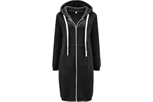 DUOYANGJIASHA Womens Hoodies 2025 Zip Up Sweatshirts Oversized Fashion Long Hooded Fall Winter Fleece Jackets with Pockets