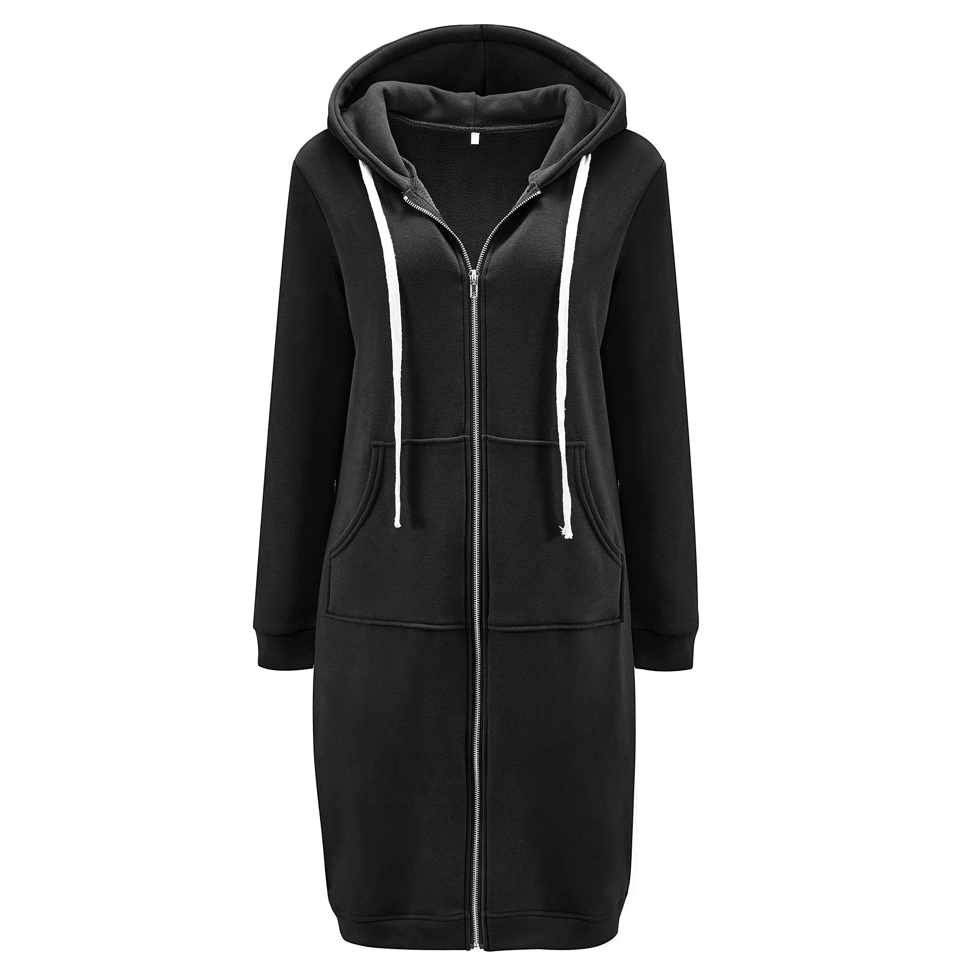 DUOYANGJIASHA Womens Hoodies 2025 Zip Up Sweatshirts Oversized Fashion Long Hooded Fall Winter Fleece Jackets with Pockets