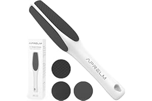 AprElm 3-Sided Glass Foot Callus Remover, Professional 3-in-1(Coarse, Medium, Fine) Foot File, Pedicure Tools for Feet Hard Skin Smooth Polishing (White)