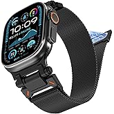 WINGLE Milanese Loop for Apple Watch Band Ultra 3/2/1 Band Ultra 49mm Series 11 10 46mm 45mm 44mm 42mm SE 3/2/1 9 8 7 6 5 4 3 2 1 Men, Magnetic Mesh Bands Stainless Steel Metal Connector iWatch Strap