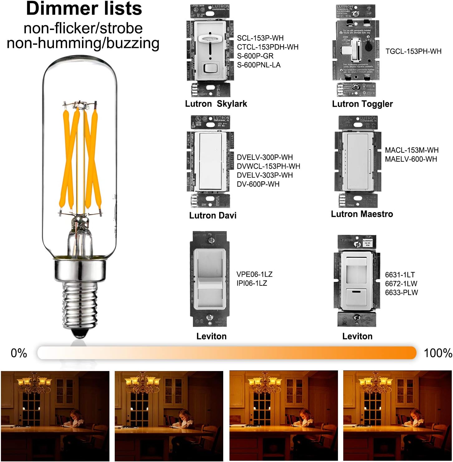 LiteHistory E12 LED Bulb Dimmable 6W Equal 60 watt Light Bulb Warm White 2700K T6 T25 E12 Candelabra Bulb 60 watt for Chandeliers,Ceiling Fan,Pendant,Wall scones AC120V 600LM e12 Light Bulb 6Pack: Home Improvement