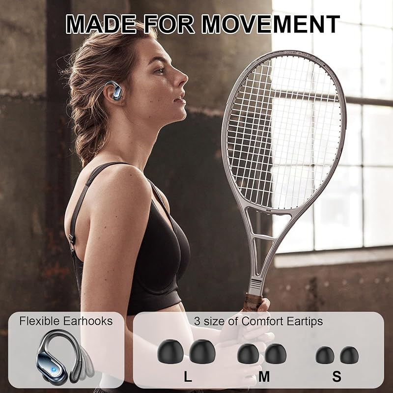 Cuffie Bluetooth 5.4 Sport, Auricolari Bluetooth 75 Ore HiFi Stereo — foto 5 di 7
