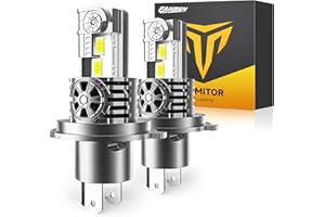 Termitor Upgraded H4/9003/HB2 Bulbs, 50,000LM 10X Super Bright, 1:1 Mini Size 6500K Cool White IP68 Waterproof Automotive Replacement H4 9003 Fog Lights, Quick Installation, Pack of 2