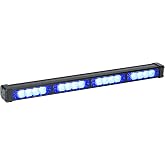LAMPHUS SolarBlast 16W Blue LED Police Strobe Warning Deck Light Bar Stick | Emergency Warning Police Lights, for Volunteer Firefighter EMS Responder Truck Vehicle, 12V, Surface Mount, Strobe Flashing