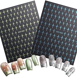 SIMAYKUWA Nail Stickers - Blue Green Star