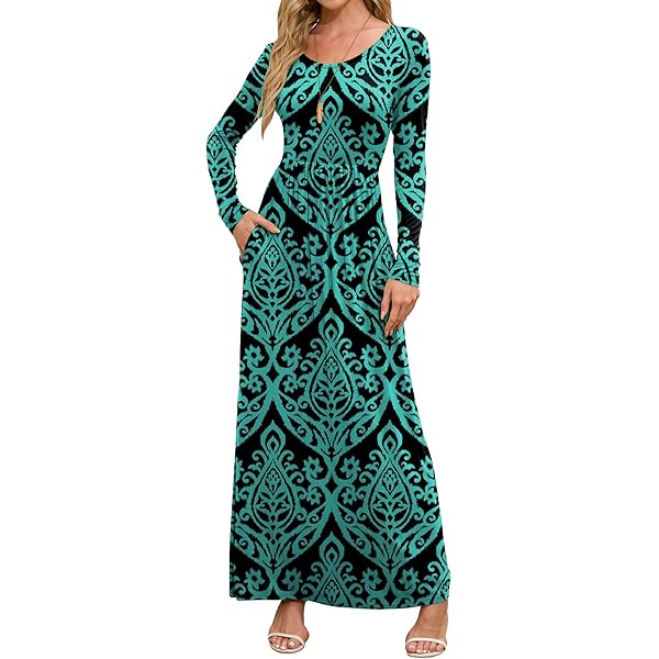 fitted lace wedding dress LILBETTER Women's Long Sleeve Loose Plain Maxi Dresses Casual Long Dresses  Maternity Dresses with Pockets (Flower White,X-Large) at Amazon Women's  Clothing store